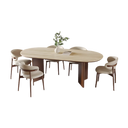 Capri Travertine Dining Table Set