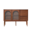 Verso Mid Century wooden sideboard with glass doors and drawers in a vintage design