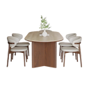 Capri Travertine Dining Table Set