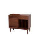 Verso Walnut Vinyl Book Cabinet