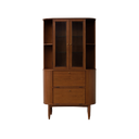 Verso Walnut Glass Shelf Cabinet