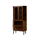 Verso Walnut Glass Shelf Cabinet