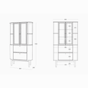 Verso Walnut Glass Shelf Cabinet