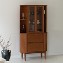 Verso Walnut Glass Shelf Cabinet