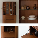 Verso Walnut Glass Shelf Cabinet