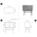Fika Swedish 3 Drawer Console
