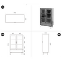 Fika Swedish Glass Tall Display Cabinet (L)