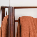 Walnut Full Length Standing Mirror and Clothing Rack (Clearance)