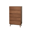 Born in Colour wooden cabinet with five drawers and tapered legs in a mid-century modern style