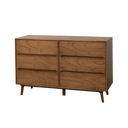 Born in Colour Nova Retro 6 Drawer Cabinet in wood finish with sleek mid-century modern design