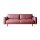 CODA full leather sofa in brown with modern design and wooden legs for stylish living rooms