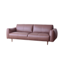 CODA full leather sofa in brown with modern design and wooden legs for stylish living room seating