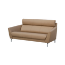 CODA beige leather sofa with modern design and metal legs 
