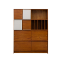 Born in Colour wooden cabinet with multiple compartments and white front panels for stylish storage