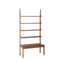 Born in Colour wooden shelf with four tiers and integrated bench in natural finish